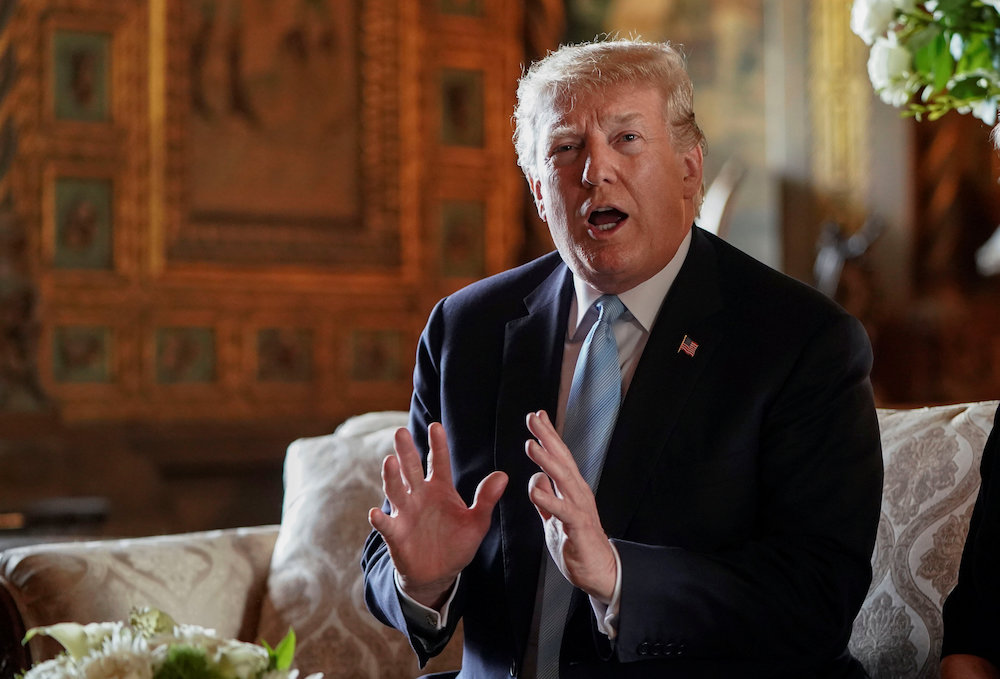 US President Donald Trump talks to reporters at his Mar-a-Lago estate in Palm Beach, Florida, US, March 29, 2019. u00e2u20acu201d Reuters pic
