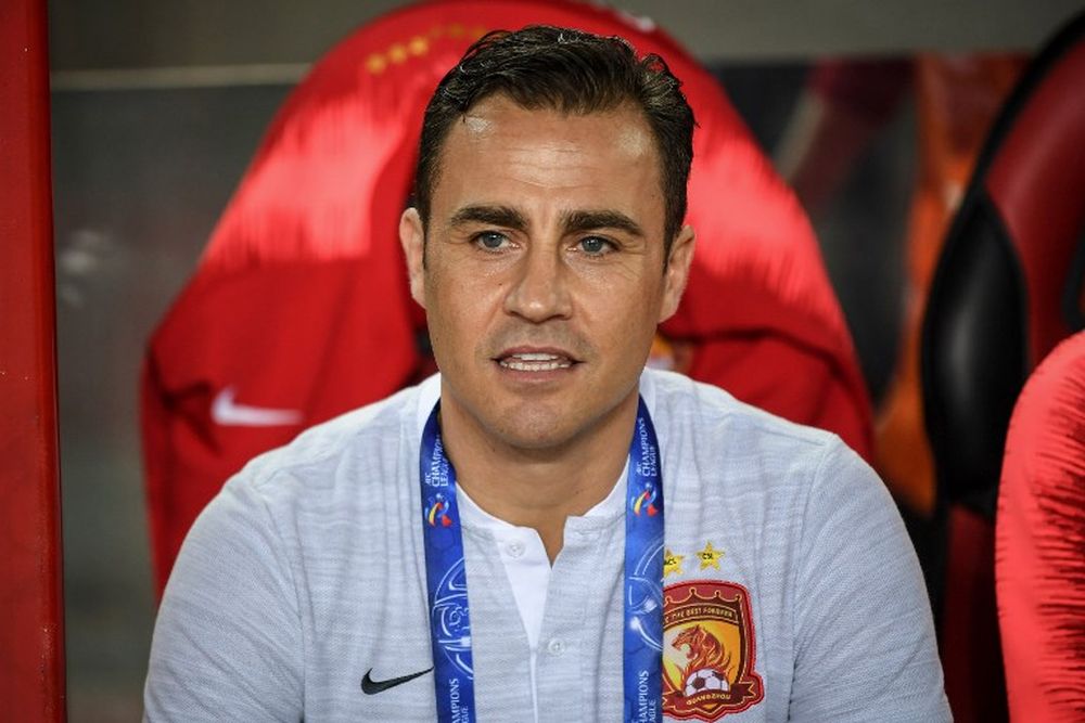 Guangzhou Evergrandeu00e2u20acu2122s head coach Fabio Cannavaro looks on during the AFC Champions League group stage match between Evergrande and Japanu00e2u20acu2122s Sanfrecce Hiroshima in Guangzhou, March 5, 2019. u00e2u20acu201d AFP pic