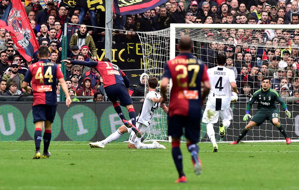 Genoau00e2u20acu2122s Goran Pandev scores their second goal vs Juventus during their Serie A match in Stadio Comunale Luigi Ferraris, Genoa, Italy, March 17, 2019. u00e2u20acu201d Reuters pic