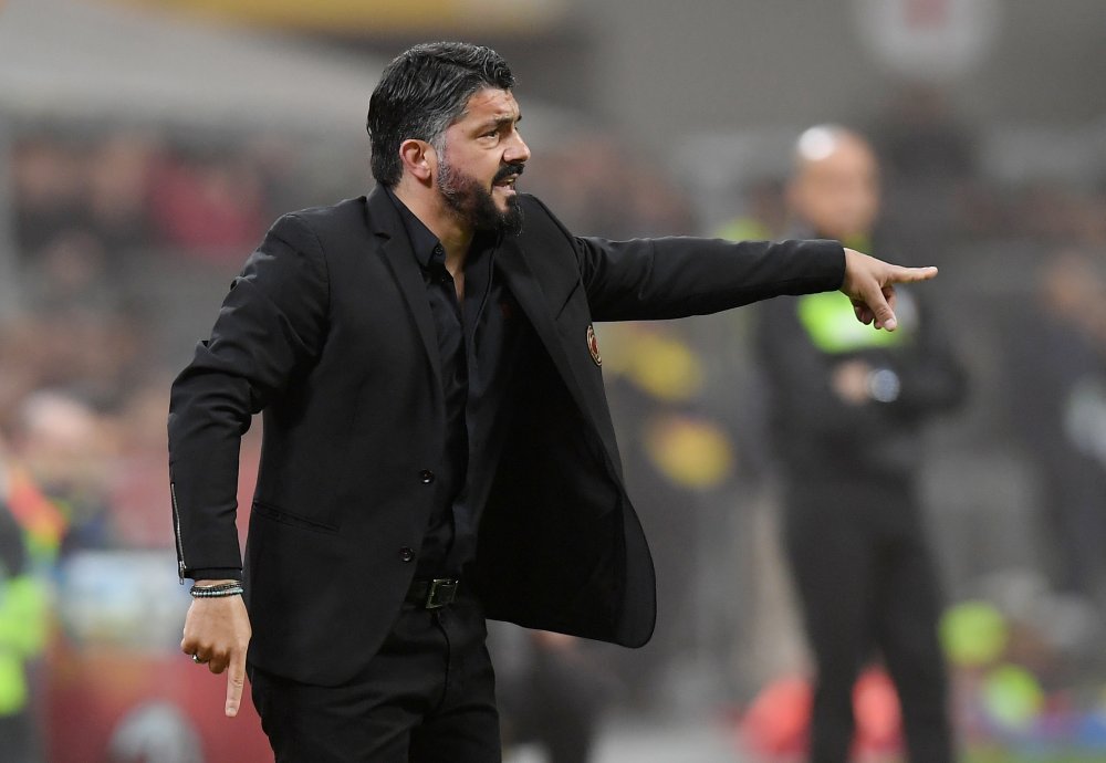 AC Milan coach Gennaro Gattuso gestures during the match against Inter Milan, March 17, 2019. u00e2u20acu2022 Reuters pic