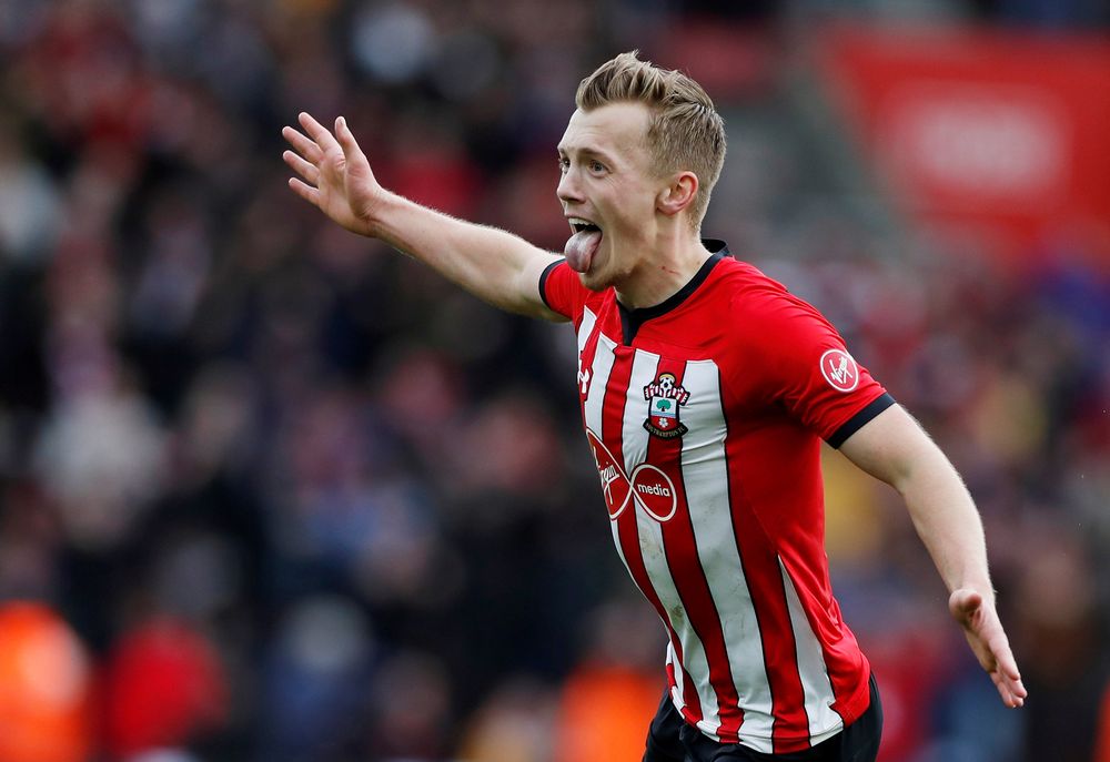 File picture shows Southamptonu00e2u20acu2122s James Ward-Prowse celebrating after scoring their second goal against Tottenham Hotspur during their Premier League match in St Maryu00e2u20acu2122s Stadium, Southampton, March 9, 2019. u00e2u20acu201d Action Images via Reuters