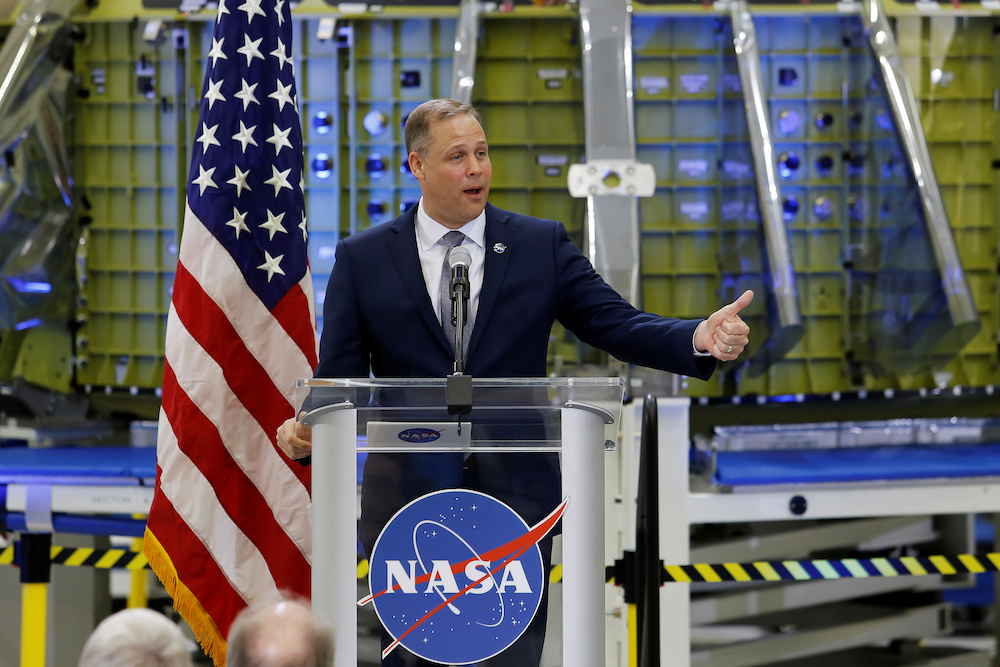Nasa Administrator Jim Bridenstine speaks about the upcoming yearu00e2u20acu2122s budget during an address to the workers at Nasau00e2u20acu2122s Kennedy Space Centre in Cape Canaveral, Florida March 11, 2019. u00e2u20acu201d Reuters pic