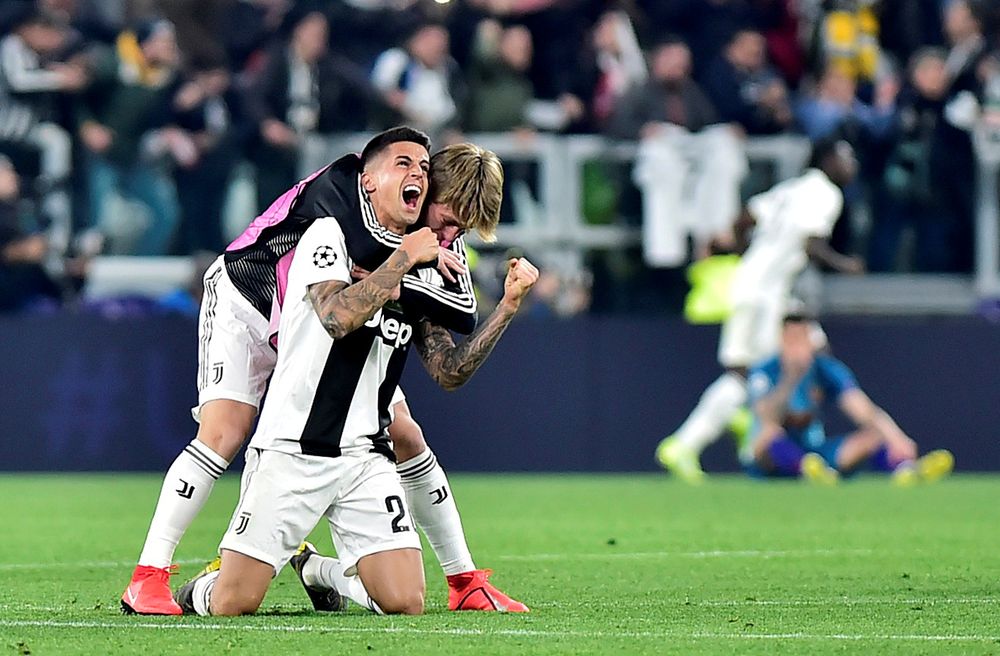 Juventusu00e2u20acu2122 Joao Cancelo celebrates after their Champions League Round of 16 Second Leg match vs Atletico Madrid in Allianz Stadium, Turin, Italy, March 12, 2019. u00e2u20acu201d Reuters pic