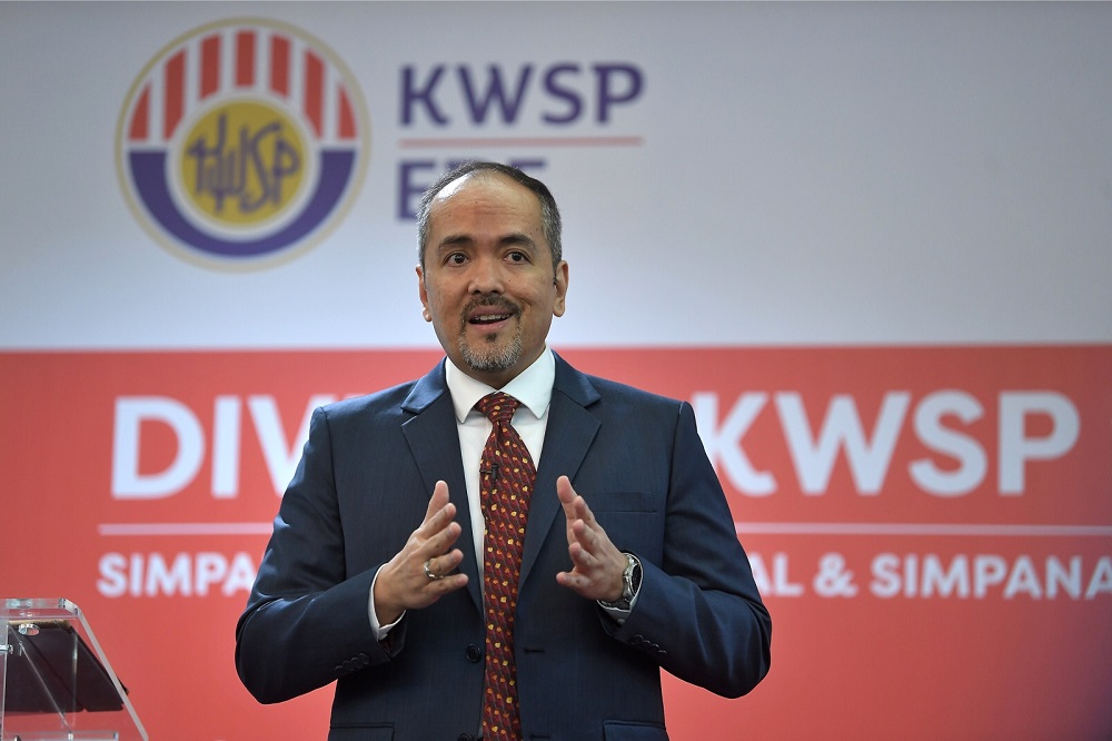 Employees Provident Fund CEO Tunku Alizakri Alias speaks during a press conference about EPF Financial Performance 2018 at EPF headquarters in Kuala Lumpur February 18, 2019. u00e2u20acu201d Bernama pic