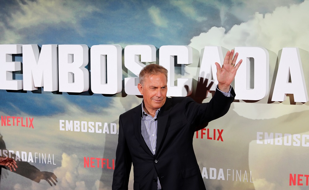 Actor Kevin Costner waves during a photocall to promote his latest film u00e2u20acu02dcThe Highwaymenu00e2u20acu2122 in Madrid, Spain March 25, 2019. u00e2u20acu201d Reuters pic   