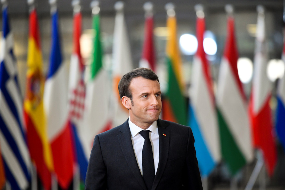 French President Emmanuel Macron arrives for a European Union leaders summit in Brussels, Belgium March 21, 2019. u00e2u20acu201d Reuters pic