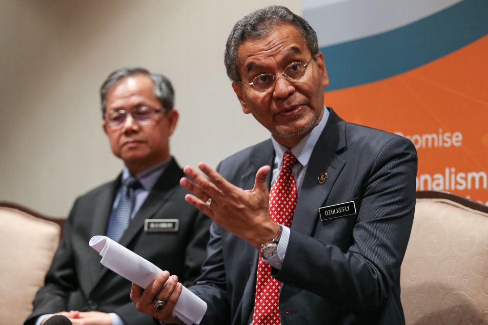 Health Minister Datuk Seri Dzulkefly Ahmad speaks to reporters at the Malaysian Healthcare Conference 2019 in Kuala Lumpur March 7, 2019. u00e2u20acu201d Picture by Ahmad Zamzahuri