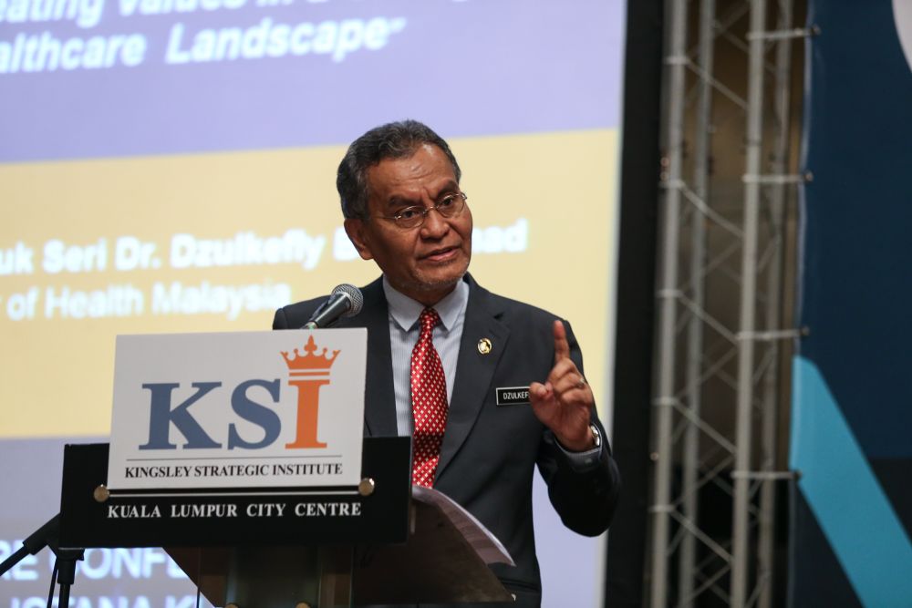Health Minister Datuk Seri Dzulkefly Ahmad delivers his opening keynote during the Malaysian Healthcare Conference 2019 in Kuala Lumpur March 7, 2019. u00e2u20acu201d Picture by Ahmad Zamzahuri