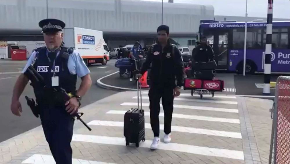 Members of the Bangladesh cricket team depart for Bangladesh from Christchurch International Airport in New Zealand March 16, 2019, in this still image from video obtained from social media. u00e2u20acu2022 Reuters pic