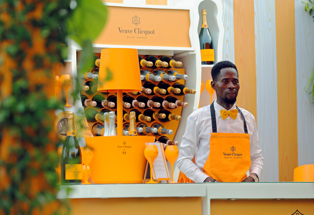  A bartender stands at a Veuve Clicquot champagne bar during the 2019 Lagos International Polo Tournament in Lagos, Nigeria March 16, 2019. — Reuters pic 