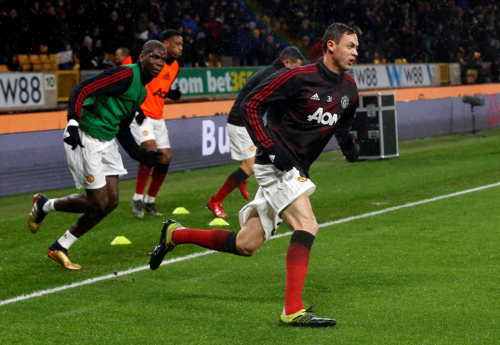 Manchester Unitedu00e2u20acu2122s Nemanja Matic during the warm up before the FA Cup Quarter Final match Wolverhampton Wanderers v Manchester United in Molineux Stadium, Wolverhampton, March 16, 2019. u00e2u20acu201d Reuters pic