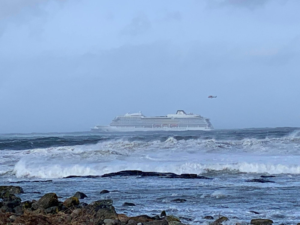 A cruise ship Viking Sky drifts towards land after an engine failure, Hustadvika, Norway March 23, 2019. u00e2u20acu201d Reuters pic