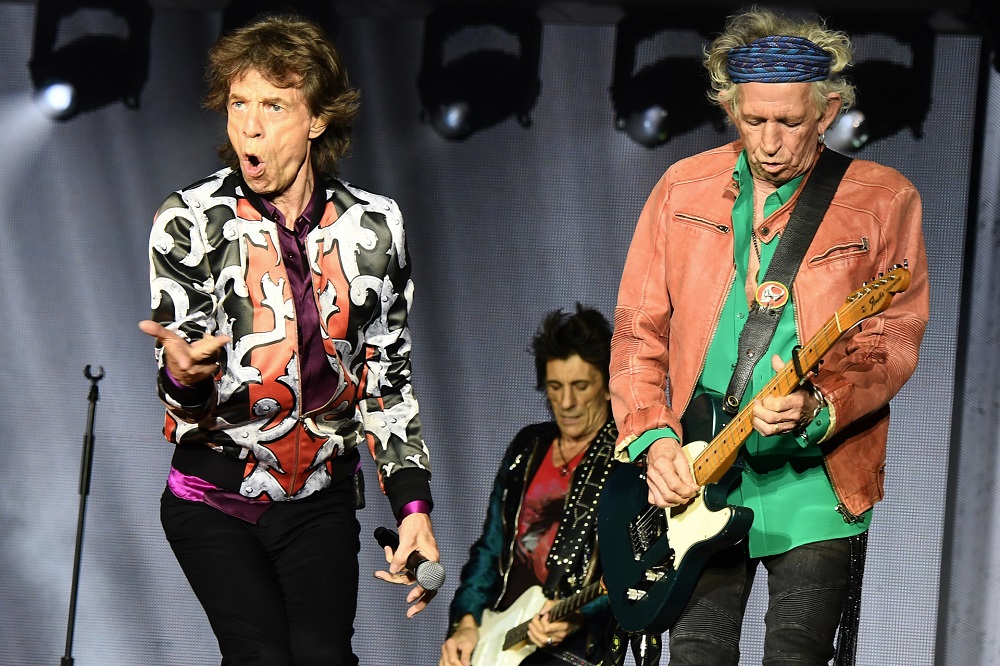 British musicians Mick Jagger, Ronnie Wood and Keith Richards of The Rolling Stones perform during a concert in Marseille. u00e2u20acu201d AFP pic