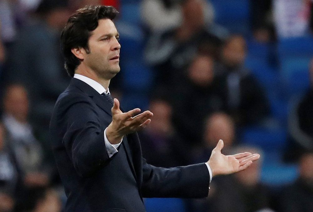 Real Madrid coach Santiago Solari reacts during the clubu00e2u20acu2122s match against Ajax Amsterdam at the Santiago Bernabeu Stadium in Madrid, Match 5, 2019. u00e2u20acu2022 Reuters pic