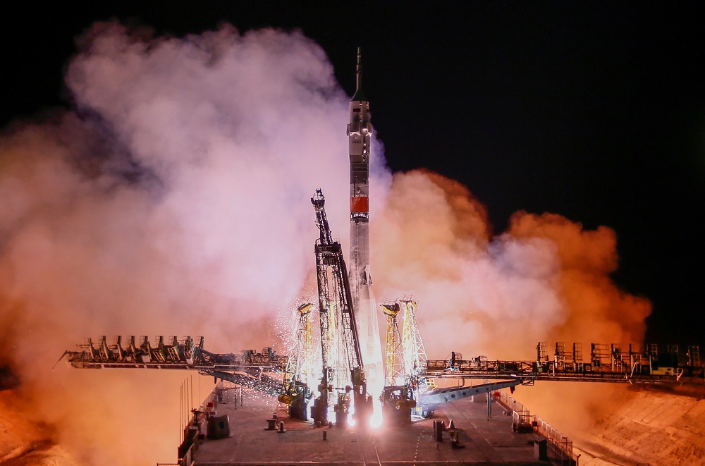 The Soyuz MS-12 spacecraft blasts off to the International Space Station (ISS) from the launchpad at the Baikonur Cosmodrome, Kazakhstan March 15, 2019. u00e2u20acu201d Reuters pic     