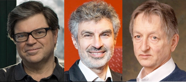 This yearu00e2u20acu2122s Turing Award recipients (from left) Yann LeCun, Yoshua Bengio, and Geoffrey Hinton. u00e2u20acu201d AM Turing Award pic via AFP-Relaxnews 