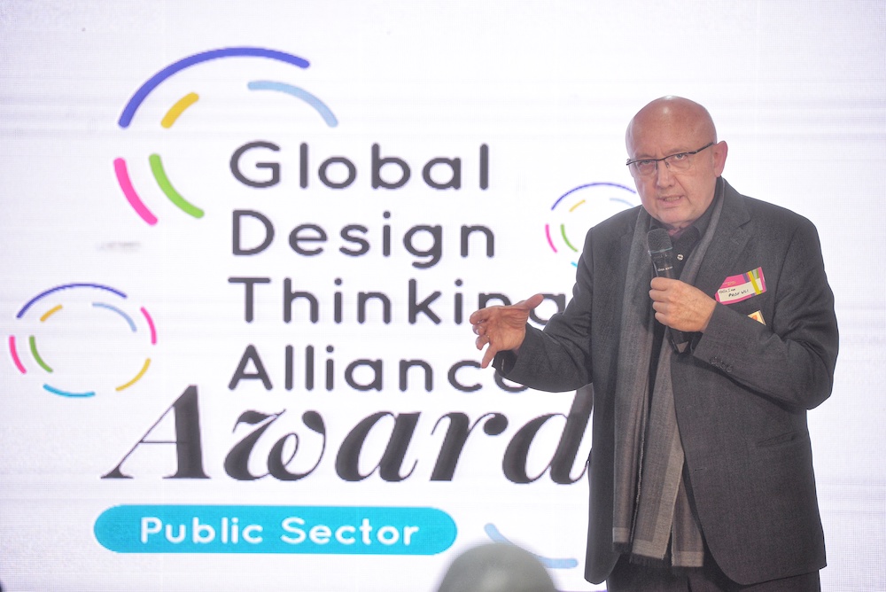 GDTA president, Prof. Ulrich Weinberg delivers his speech during the Launch of Global Design Thinking Alliance Global Secretariat at d.School Malaysia in Petaling Jaya March 30, 2019 u00e2u20acu201d Picture by Shafwan Zaidon 