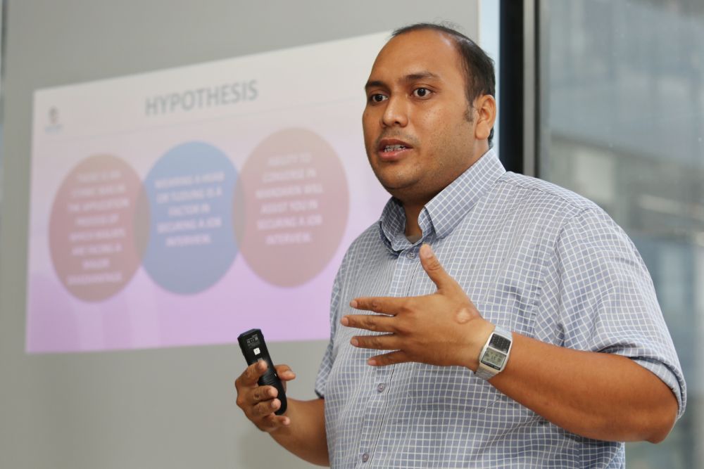 Cent-GPS researcher Zaidel Baharuddin speaks about the result of a recent survey entitled u00e2u20acu2122Racism in Recruitment: Racial Bias For Entry Level Jobsu00e2u20acu2122 March 7, 2019. u00e2u20acu201d Picture by Choo Choy May