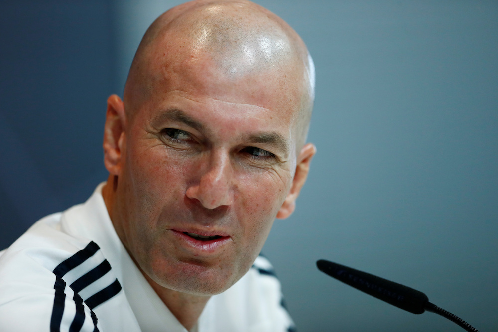 Real Madrid coach ZinedineZidane during a press conference at Ciudad Real Madrid, Valdebebas, Madrid, Spain on March 16, 2019. u00e2u20acu2022 Reuters pic