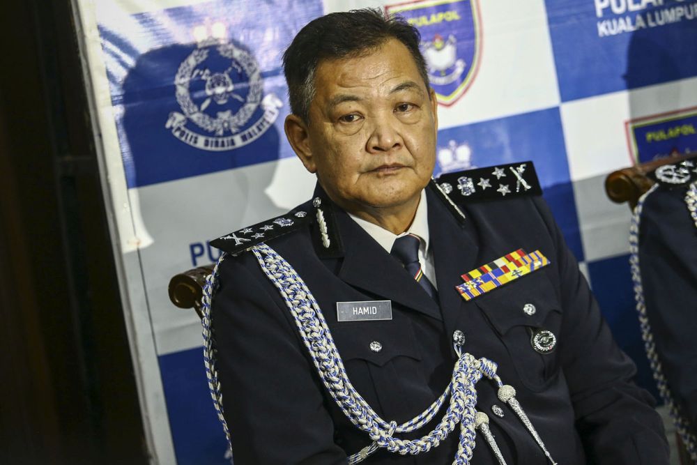 Datuk Abdul Hamid Bador attends a press conference at the Central Police Training Centre in Kuala Lumpur March 15, 2019. u00e2u20acu201d Picture by Hari Anggara