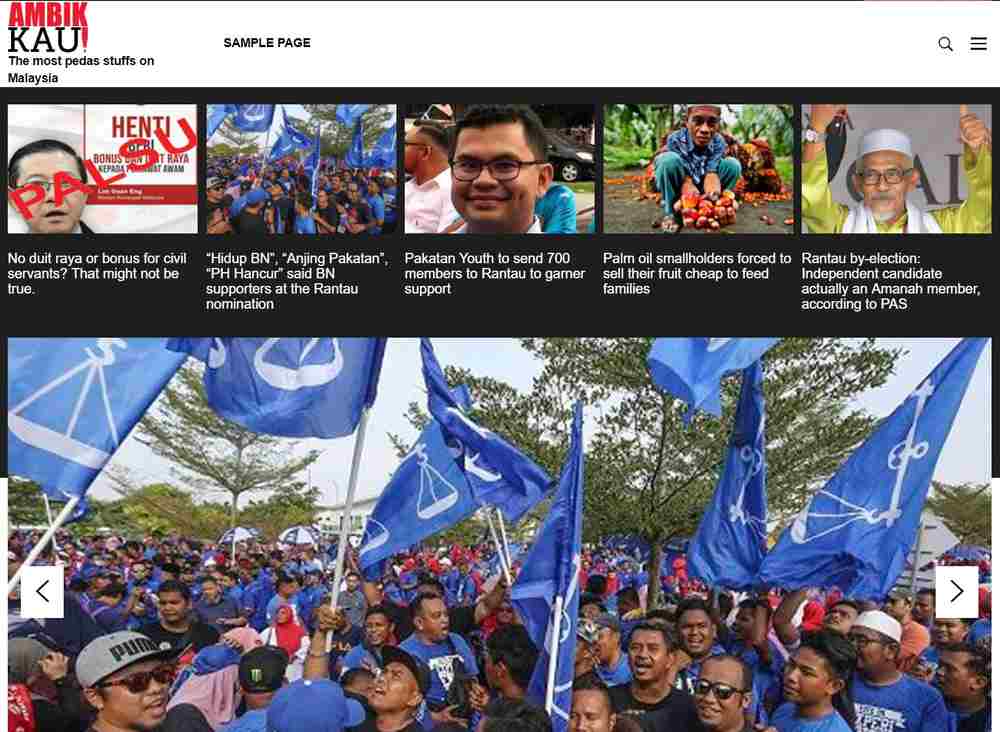 In three days since its launch, ambikkau.com has garnered 40,000 views. u00e2u20acu201d Image courtesy of SoyaCincau