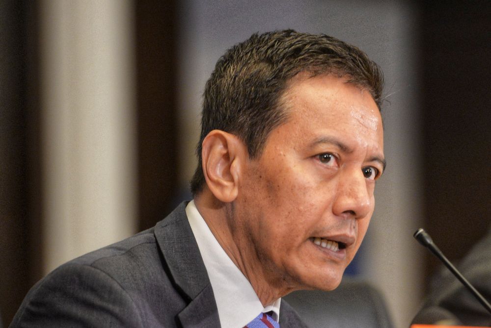 Election Commission chairman Azhar Azizan Harun speaks during a press conference on the Rantau by-election in Putrajaya March 6, 2019. u00e2u20acu2022 Picture by Shafwan Zaidon