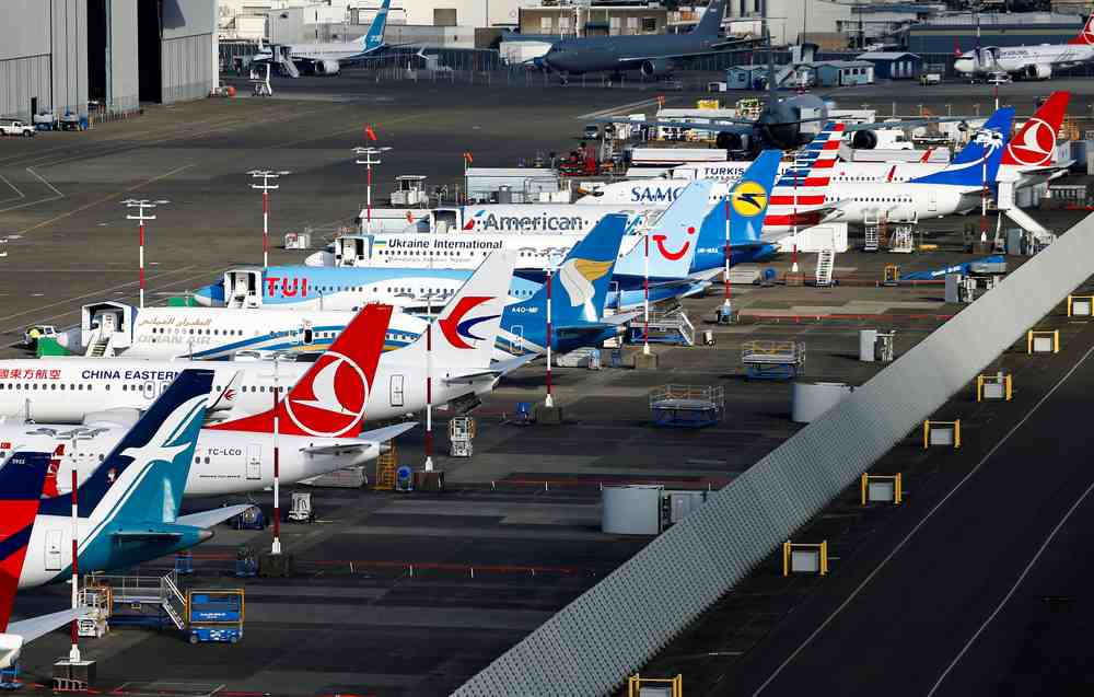 An aerial photo shows a number of Boeing 737 MAX airplanes grounded at Boeing Field in Seattle, Washington March 21, 2019. u00e2u20acu201d Reuters pic