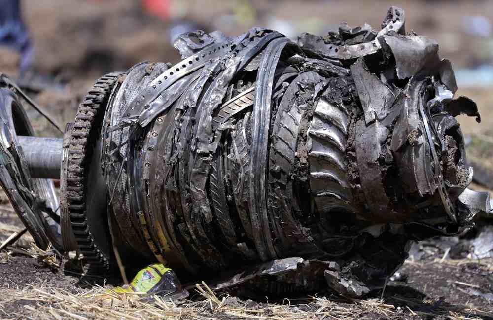 Airplane engine parts are seen at the scene of the Ethiopian Airlines Flight ET 302 plane crash, near the town of Bishoftu, southeast of Addis Ababa, Ethiopia March 11, 2019. u00e2u20acu201d Reuters pic