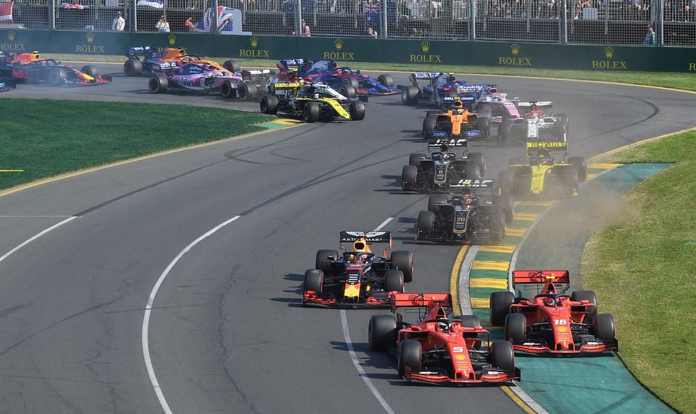 Ferrariu00e2u20acu2122s Sebastian Vettel and Charles Leclerc drive through turn two during the Formula One F1 Australian Grand Prix at the Albert Park Grand Prix Circuit in Melbourne, , March 17, 2019. u00e2u20acu201d AAP/Julian Smith picture via Reuters