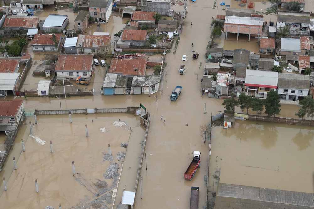An aerial view of flooding in Golestan province, Iran March 27, 2019. u00e2u20acu201d Official Iranian President website handout via Reuters