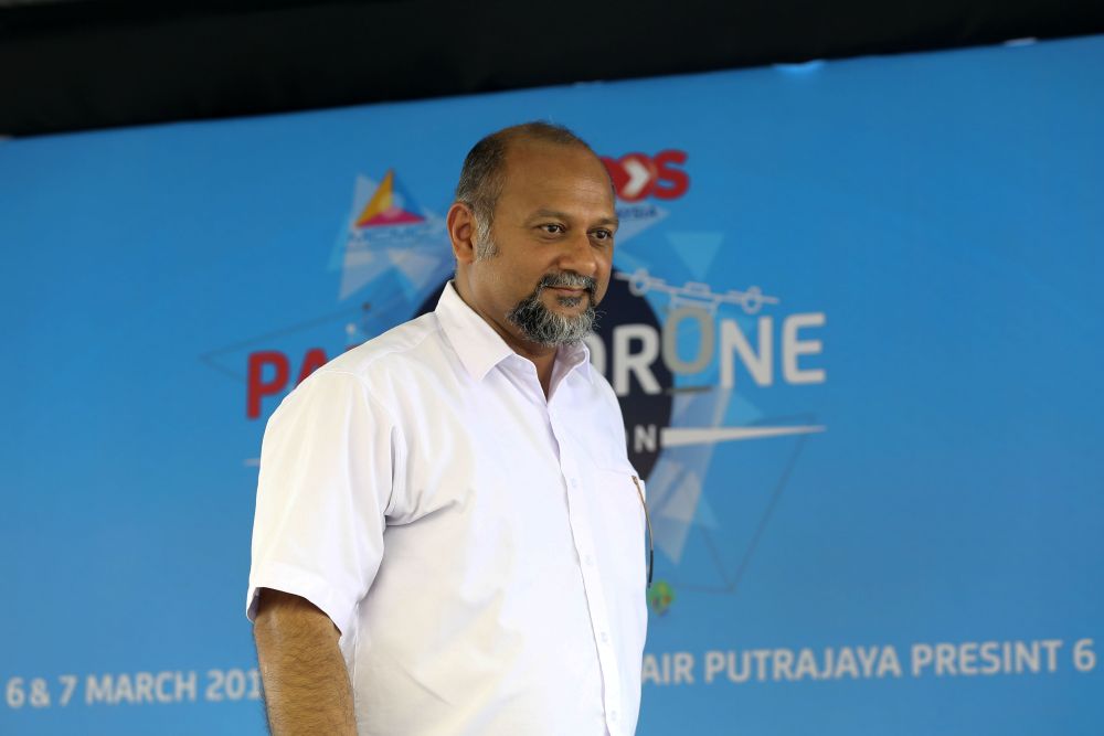 Communications and Multimedia Minister Gobind Singh Deo visits the drone exhibition during the Parcel Drone Competition in Putrajaya March 7, 2019. u00e2u20acu2022 Picture by Yusof Mat Isa