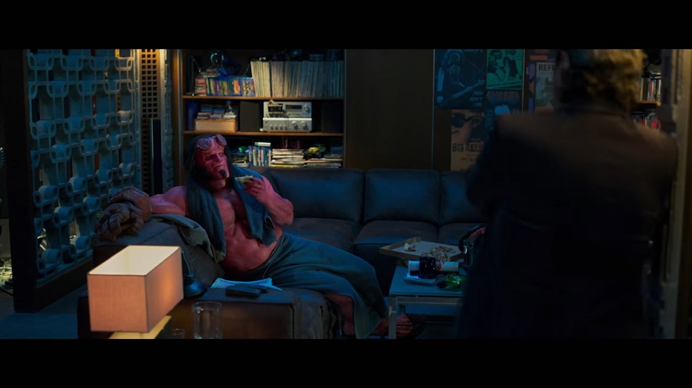A screengrab from u00e2u20acu02dcHellboyu00e2u20acu2122 that stars David Harbour, Ian McShane, Milla Jovovich and more.   