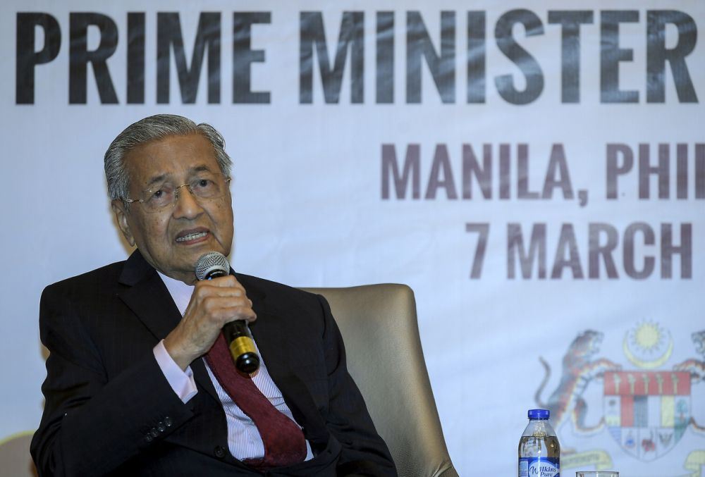 Prime Minister Tun Dr Mahathir Mohamad speaks during the Malaysia-Philippines Business forum in Manila March 7, 2019. u00e2u20acu2022 Bernama pic