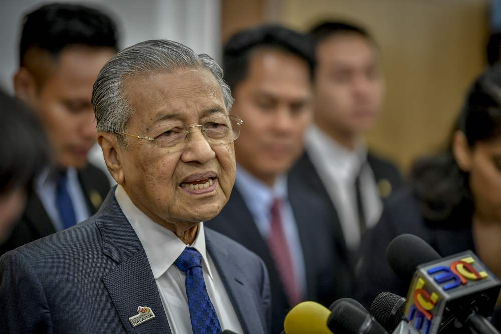 Prime Minister Tun Dr Mahathir Mohamad speaks during a press conference at Parliament in Kuala Lumpur March 12, 2019. u00e2u20acu2022 Picture by Firdaus Latif