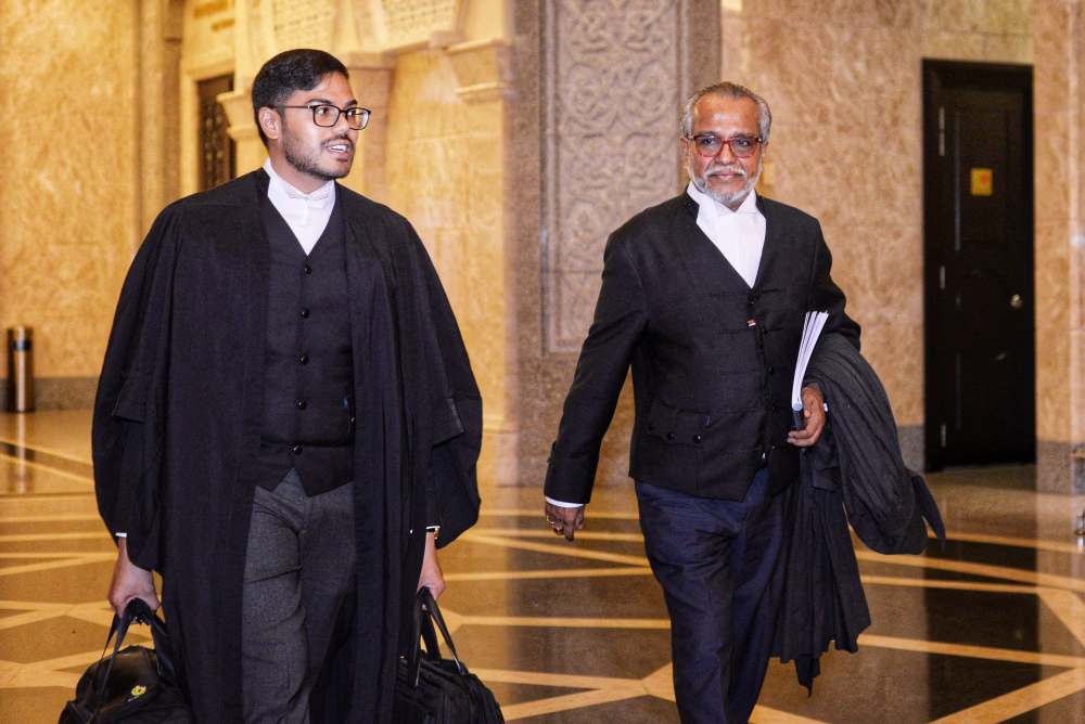 Lawyer Tan Sri Muhammad Shafee Abdullah arrives at the Court of Appeal in Putrajaya March 12, 2019. u00e2u20acu201d Picture by Shafwan Zaidon 