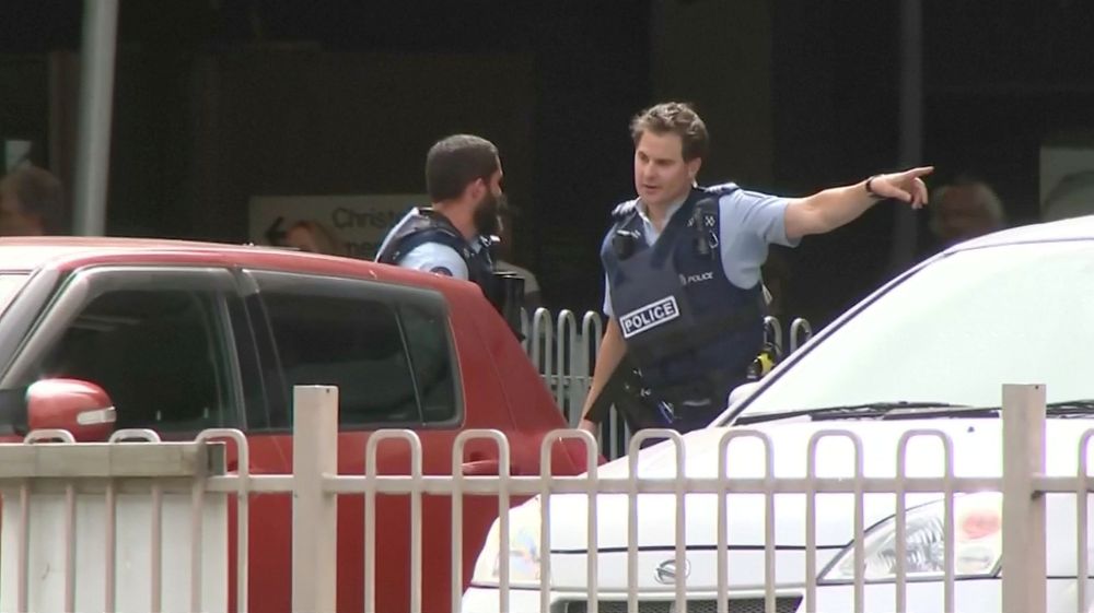 Police officers are seen after reports that several shots had been fired at a mosque, in central Christchurch, New Zealand March 15, 2019, in this still image taken from video. u00e2u20acu201d Reuters pic