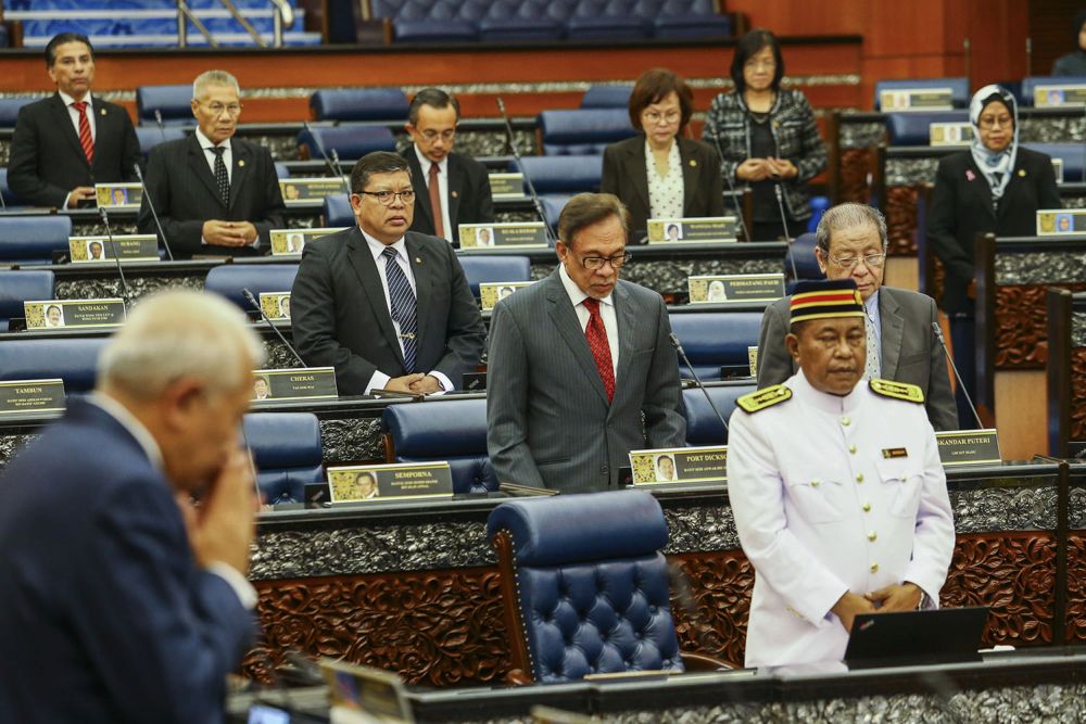 MPs observe a minuteu00e2u20acu2122s silence in Dewan Rakyat to honour the victims of the Christchurch mosque shootings on March 18, 2019. u00e2u20acu2022 Picture by Hari Anggara
