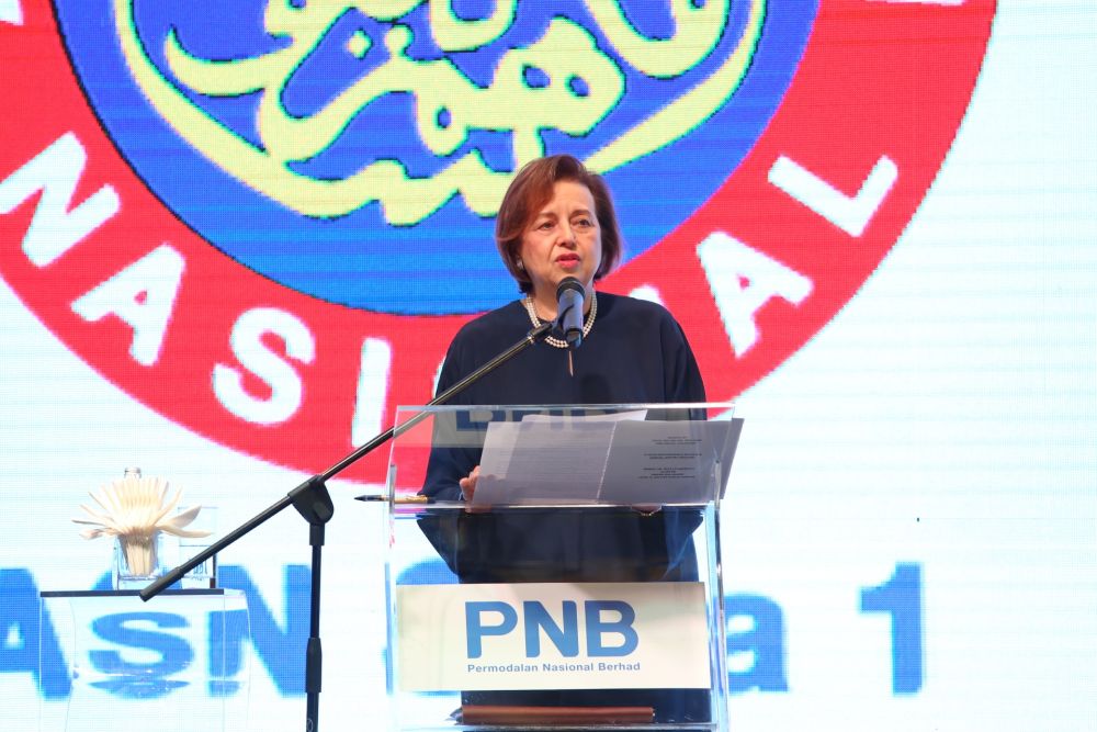 Tan Sri Dr Zeti Aziz speaks during a media briefing on PNB Groupu00e2u20acu2122s Financial Year 2018 performance at the Hilton Kuala Lumpur, March 28, 2019. u00e2u20acu201d Picture by Choo Choy May