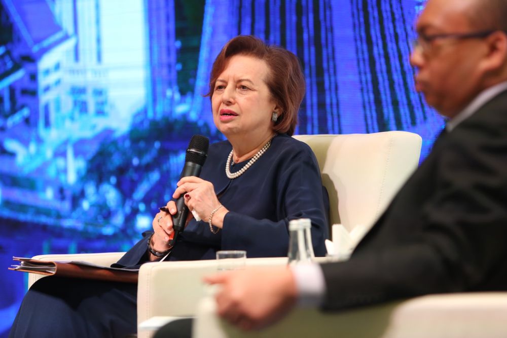 Tan Sri Dr Zeti Aziz speaks during a media briefing on PNB Groupu00e2u20acu2122s Financial Year 2018 performance at the Hilton Kuala Lumpur, March 28, 2019. u00e2u20acu201d Picture by Choo Choy May