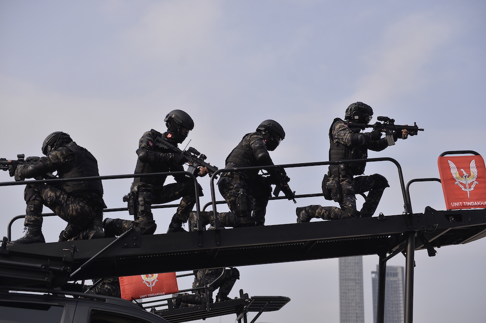General view of the 212th Police Day Parade at the Police Training Centre (Pulapol) in Kuala Lumpur March 25, 2019. — Picture by Miera Zulyana