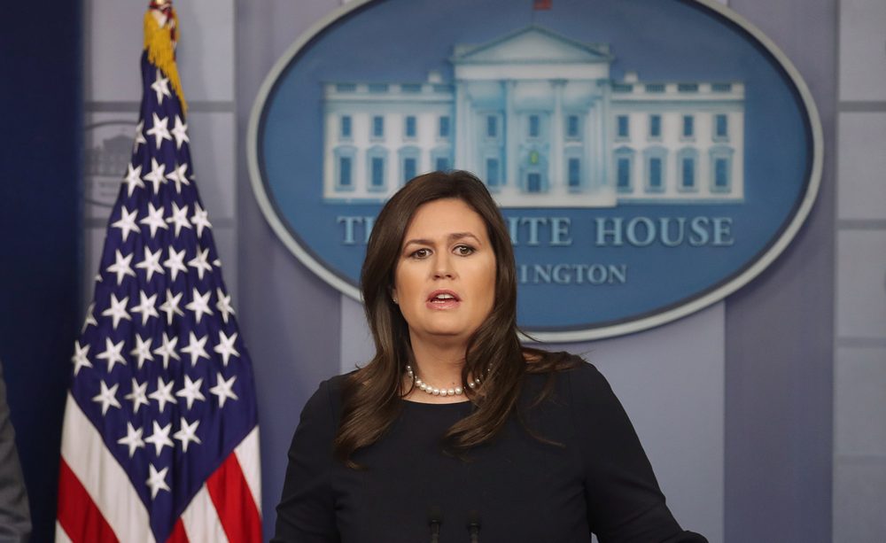 White House Press Secretary Sarah Sanders speaks with reporters during a press briefing in Washington March 11, 2019. u00e2u20acu201d Reuters pic
