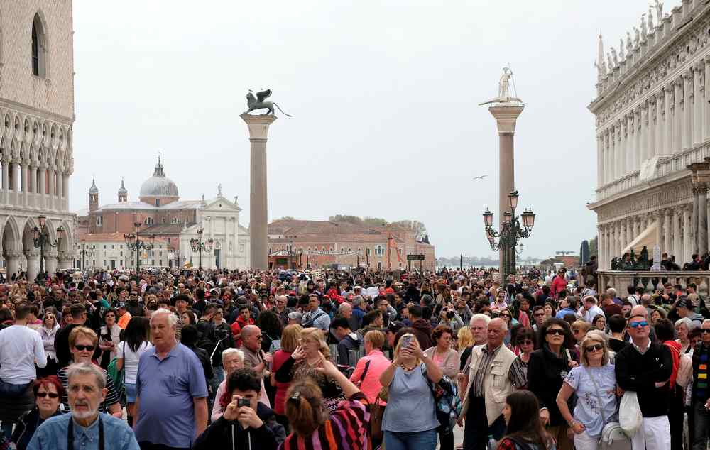 Tourists are seen at St Mark's Square in Venice, Italy April 15, 2108. u00e2u20acu201d Reuters pic