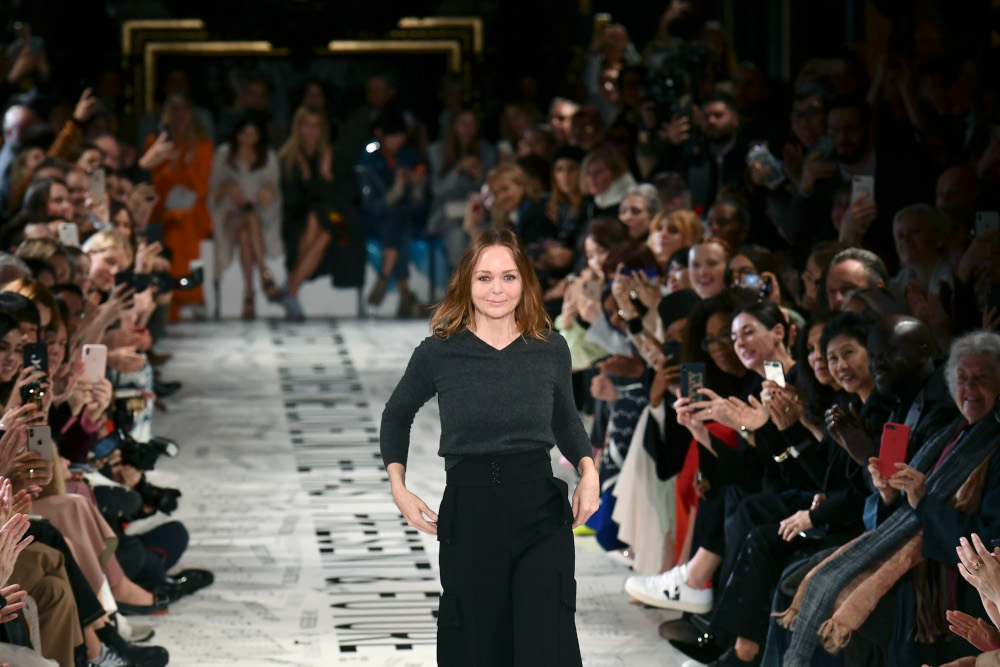 British fashion designer Stella McCartney acknowledges the audience at the end of the Stella McCartney Fall-Winter 2019/2020 Ready-to-Wear collection fashion show in Paris, on March 4, 2019. u00e2u20acu201d AFP pic