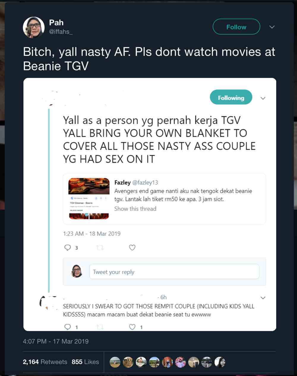 Screenshot of the tweet showing allegations made by the former worker. — Courtesy of Twitter/iffahs_