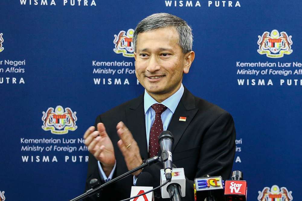 Singapore Foreign Affairs Minister Vivian Balakrishnan at a press conference at Wisma Putra, Putrajaya in April 2019. u00e2u20acu201d Picture by Hari Anggara