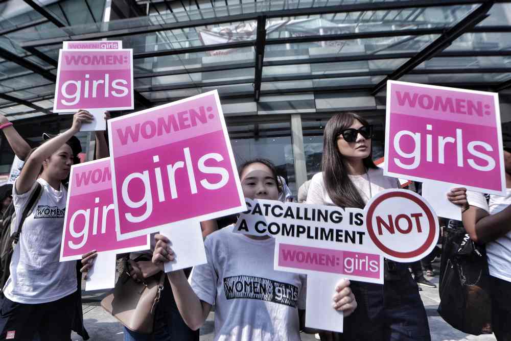 Demonstrators take part in a march in conjunction with International Women's Day in Kuala Lumpur March 9, 2018. u00e2u20acu2022 Picture by Shafwan Zaidon