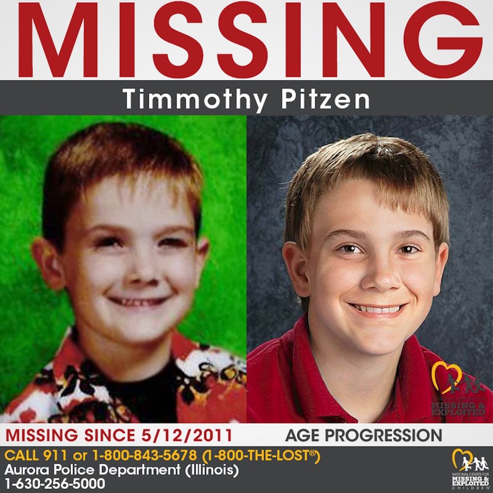 In this file image released on April 4, 2019, by the National Centre for Missing & Exploited Children, shows Timmothy Pitzen (left) and an u00e2u20acu02dcAge Progressionu00e2u20acu2122 image of Pitzen at 13. u00e2u20acu201d AFP pic