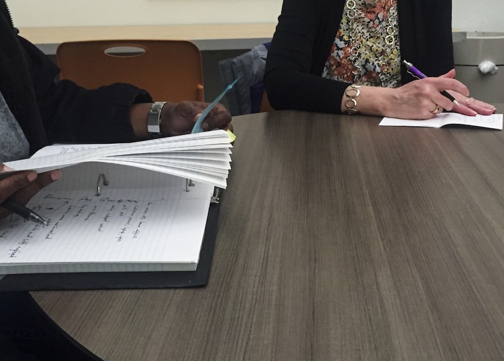 Women consult notes during a NOVA Womenu00e2u20acu2122s Personal Finance Club meeting, aimed at teaching financial literacy to women, in Potomac Falls, Virginia, March 26, 2019. u00e2u20acu201d AFP pic