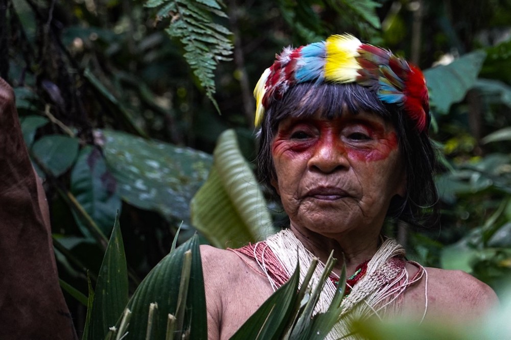 Waorani indigenous u00e2u20acu02dcpekinaniu00e2u20acu2122 u00e2u20acu201d wise grandmother u00e2u20acu201d Wina Omaca walks towards the Teata sacred waterfall, near the village of Nemompare, on the banks of the Curaray river, in Pastaza province, Ecuador April 14, 2019. u00e2u20acu201d AFP pic
