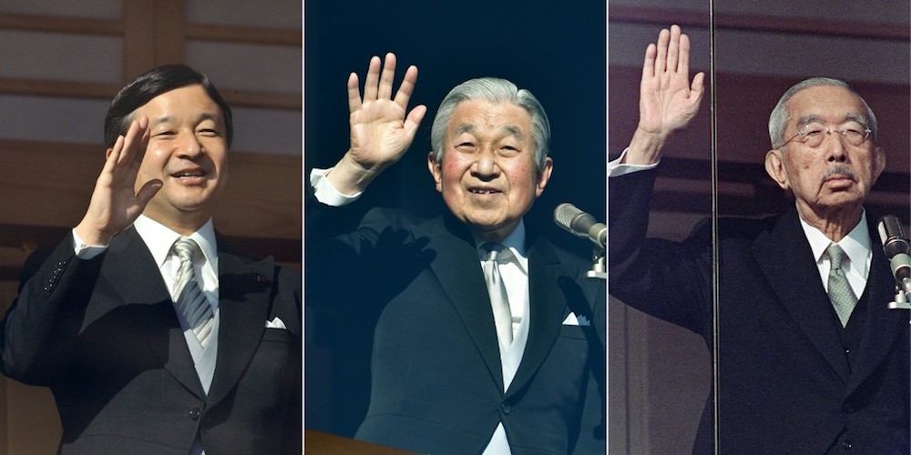 A combination of file pictures shows Japanese Crown Prince Naruhito on January 2, 2011, Japanu00e2u20acu2122s Emperor Akihito (centre) on January 2, 2019 and Japanu00e2u20acu2122s late emperor Hirohito (right) on January 2, 1986 greeting well-wishers in Tokyo. u00e2u20acu201d AFP pic